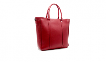 14.01 Shopper vertical red leather * 20S Design