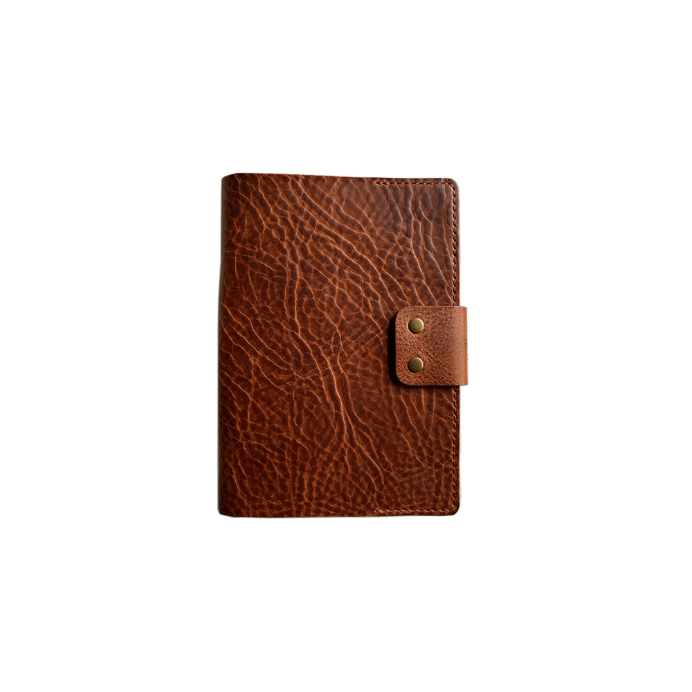 14MC. Hazelnut/hazelnut Leather book cover * Kron 