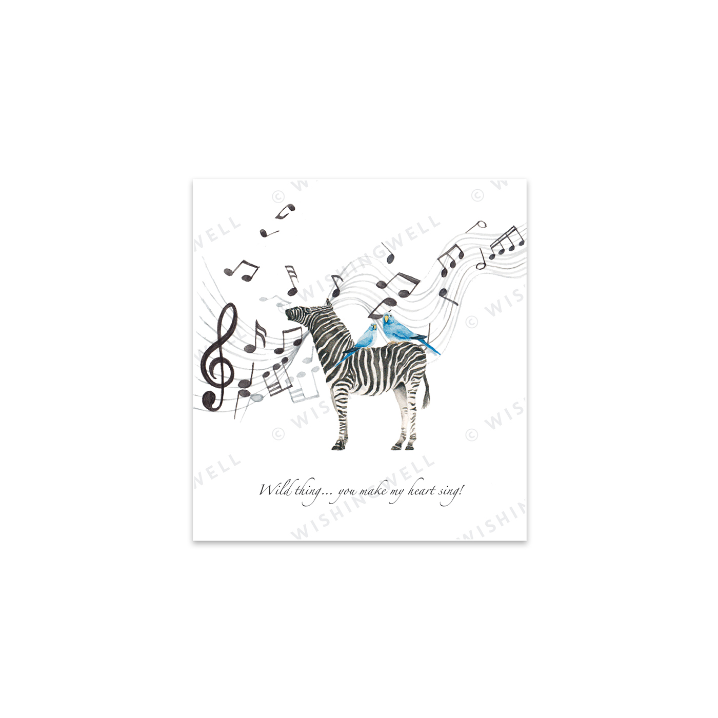 51. Zebra heart sing * Wishingwell gift card